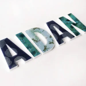 Personalised Ocean Blue Name Sign for Kid's Room