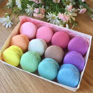 Felt Macaron Play Food in Rainbow Colours