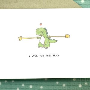 T-Rex Love Dinosaur Card