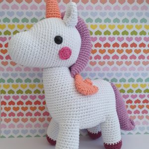 Crochet White Toy Unicorn