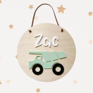 Personalised Construction Concrete Truck Name Sign