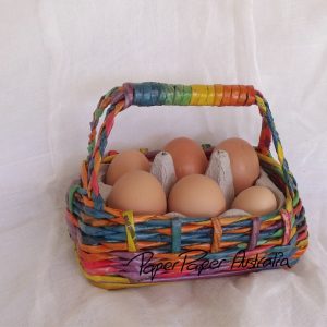 Handmade Rainbow Wicket Children's Egg Basket