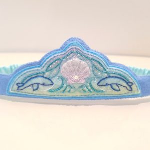 Embroidered Felt Sea Shell, Whales & Ocean Waves Crown