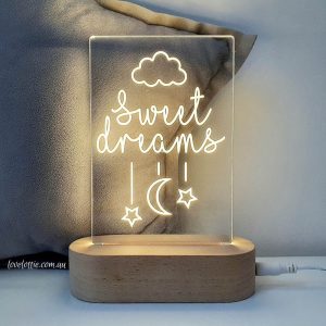 Bedroom Night Light "Sweet Dreams" Cloud, Moon & Stars Design