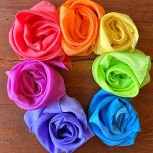 Handpainted Rainbow Playsilks Set of 7