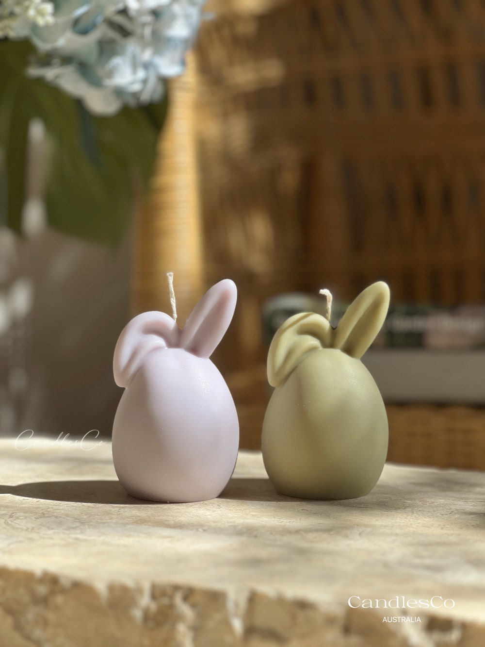 Modern Easter Bunny Shaped Soy Candle Handmade