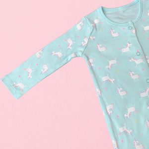 Unicorn Themed Cotton Baby Onesie - Newborn to 24 Months
