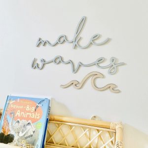"Make Waves" Timber Words & Waves Wall Art
