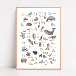 Australian Animals Alphabet Nursery Print
