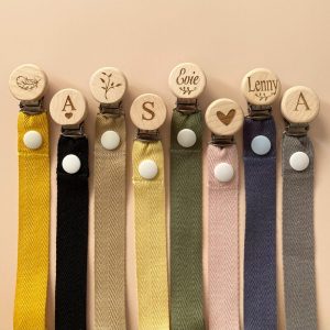 Personalised Wide Cotton Dummy Clip