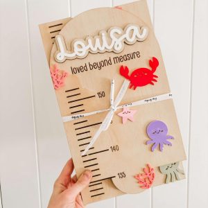 Personalised Wooden Under the Sea Growth Chart