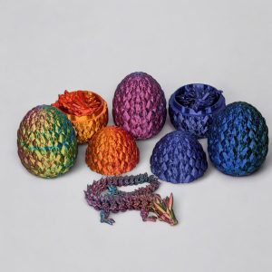 Crystal Dragon and Egg 3D Printed Flexi Toy