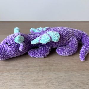 Handmade Crochet Sleeping Dragon Plushie Toy