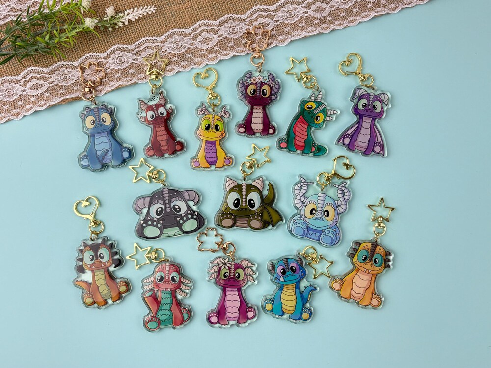 Little Dragon Acrylic Keychain Charm