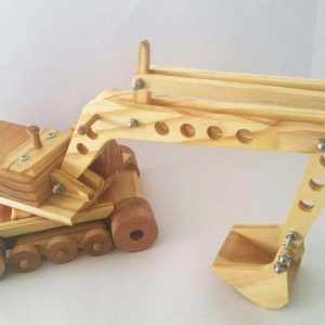 Handmade Large Wooden Excavator Toy