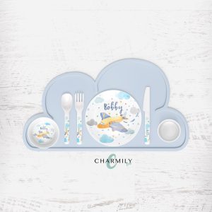 Plane & Cloud Themed Kid's Dinnerware Set, Separates Available