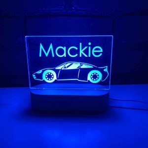 Personalised Race Car Night Light