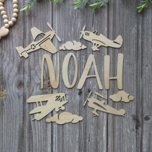 Personalised Plane Wall and Door Nursery or Kid's Room Art