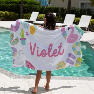 Personalised "Pool Party" Beach Towel
