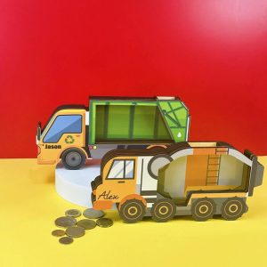 Handcrafted Personalised Truck Piggy Bank