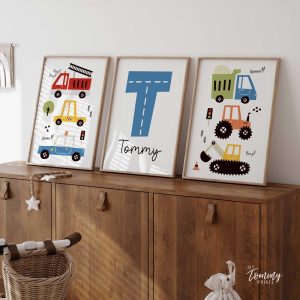 Set of 3 Personalised Vehicle Wall Art Prints