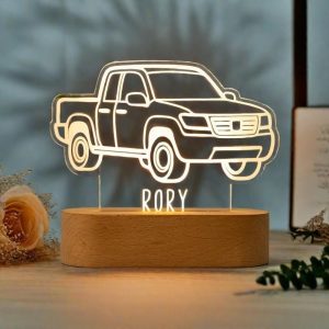Kids Personalised Truck Shaped Night Light in Acrylic