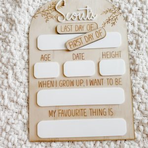 Interchangeable Personalised "First and Last Day of" Board