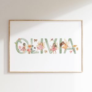 Personalised Woodland Fairy Name Print