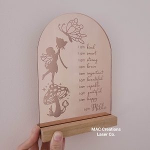 Personalised Kid's Fairy Affirmation Plaque