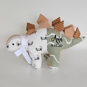 Memory Dinosaur Keepsake Plush: Made from Baby Clothes