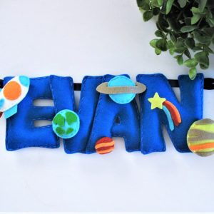 Galaxy Themed Alphabet Felt Name Banner