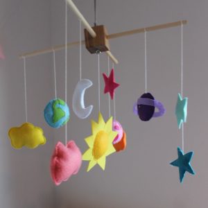 Handmade Felt Solar System Baby Mobile