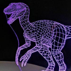 3D Illusion Velociraptor Dinosaur Night Light
