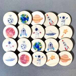 Wooden Space Memory Game