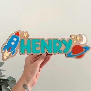 Personalised Space Themed Name Sign
