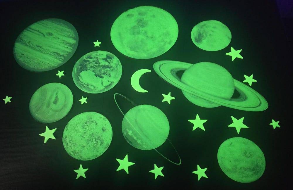 Glow-in-the-Dark Solar System Wall Decor Set