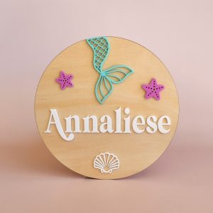 Personalised Mermaid Wooden Door Sign