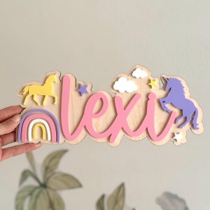 Personalised Unicorn Name Sign
