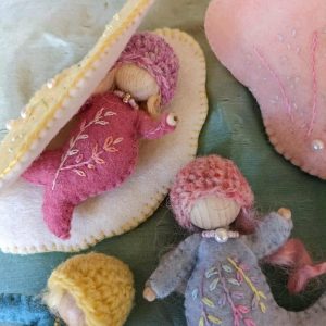 Soft Mermaid Felt Doll with Clam Shell - Small