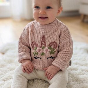 Unicorn Knit 100% Cotton Baby Jumper 6-12 Months