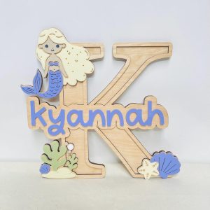 Personalised Kids Mermaid Name Sign