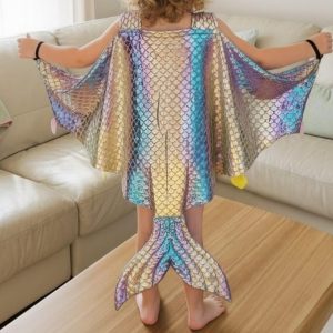 Sparkly Rainbow Mermaid Dress-Up Cape