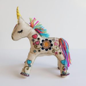 Handmade Unicorn Toy with Embroidery - Assorted Designs